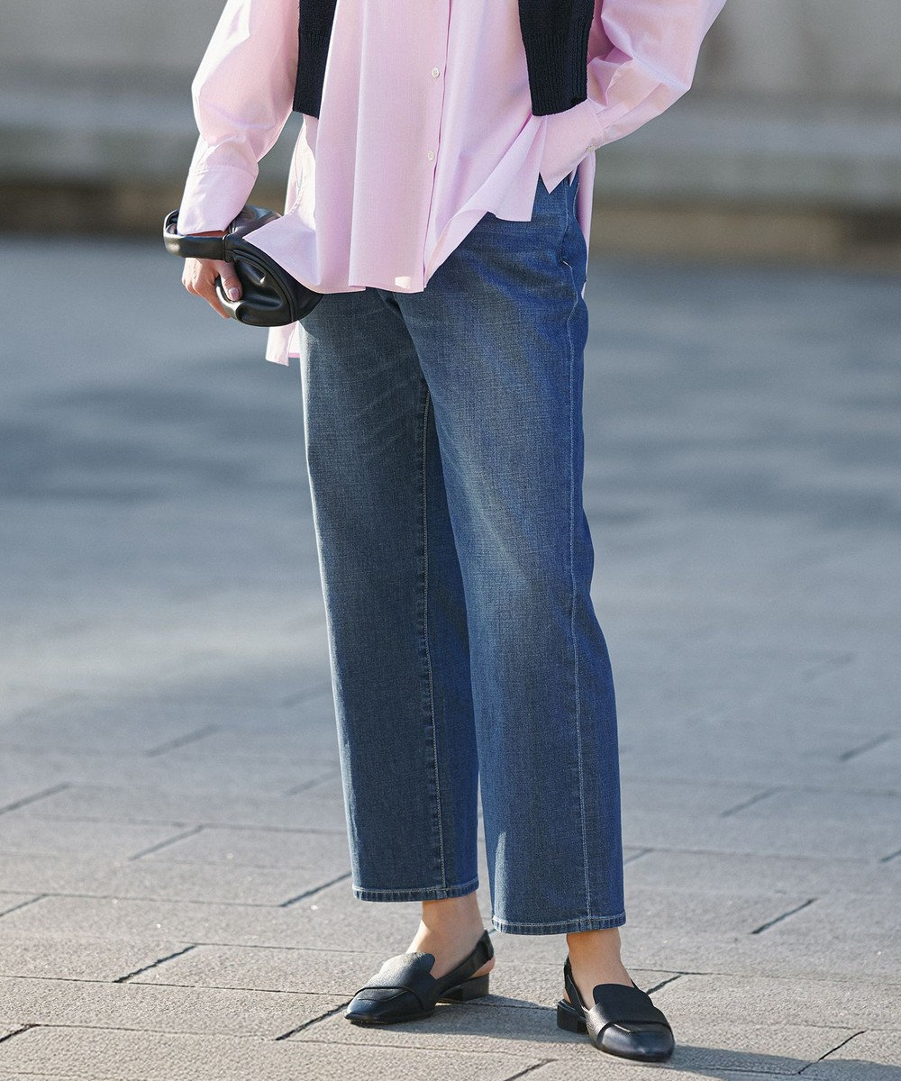 ICB ライトストレッチデニム ストレートパンツ 