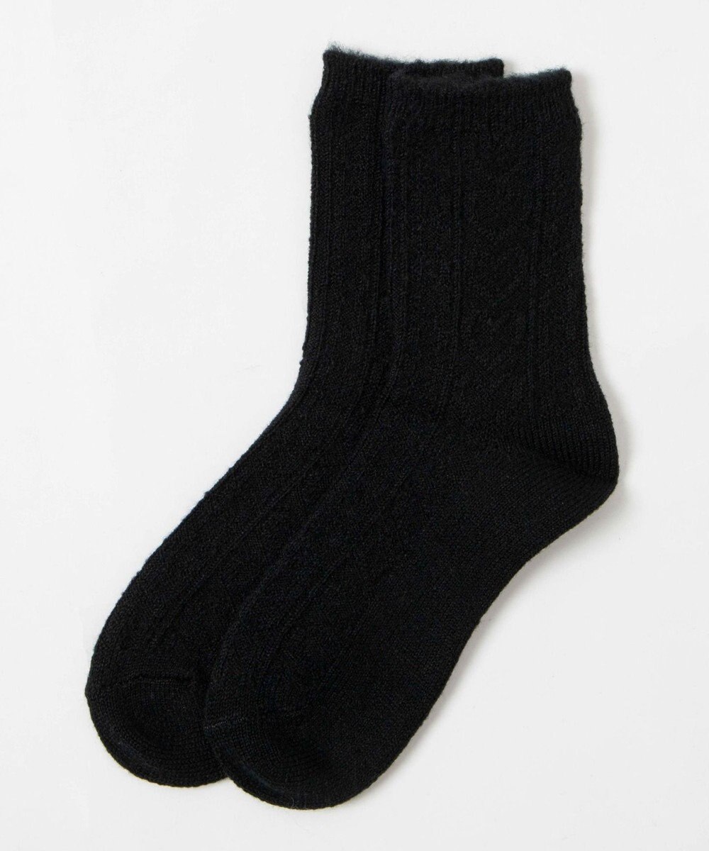 WEGO 【あったか】ぽかぽか裏起毛ハートケーブルソックス 