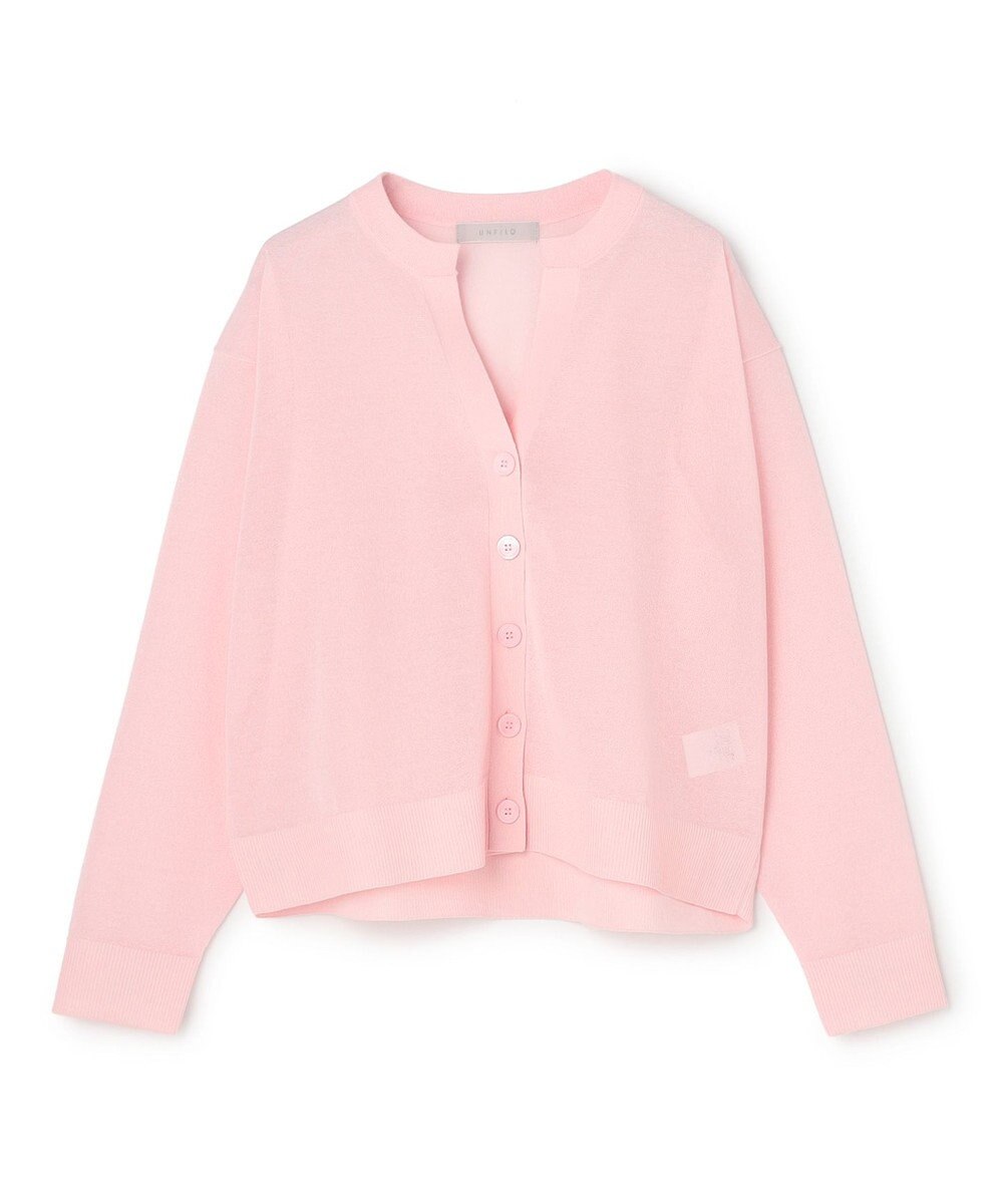 UNFILO シアーフォルムニット キーネックカーディガン 
