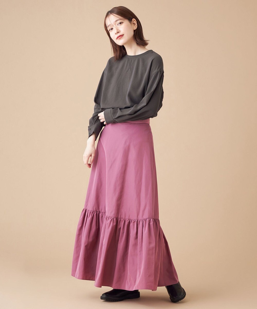 SHARE PARK LADIES 【ウォータープルーフ】　マキシティアードスカート 