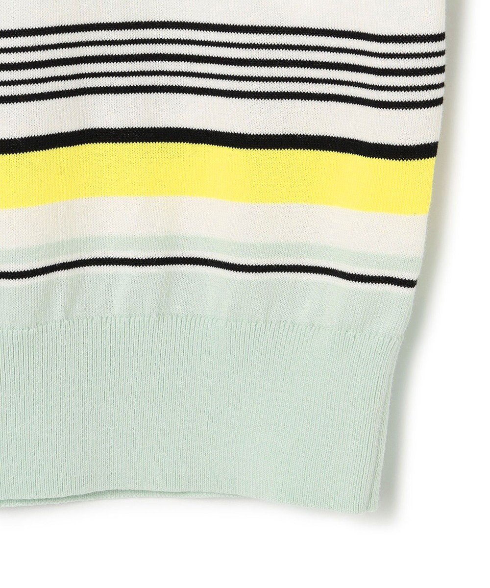 23区 L 【VERY3月号掲載/洗える】プレミアムビオコットン 半袖 マルチボーダー ニット 