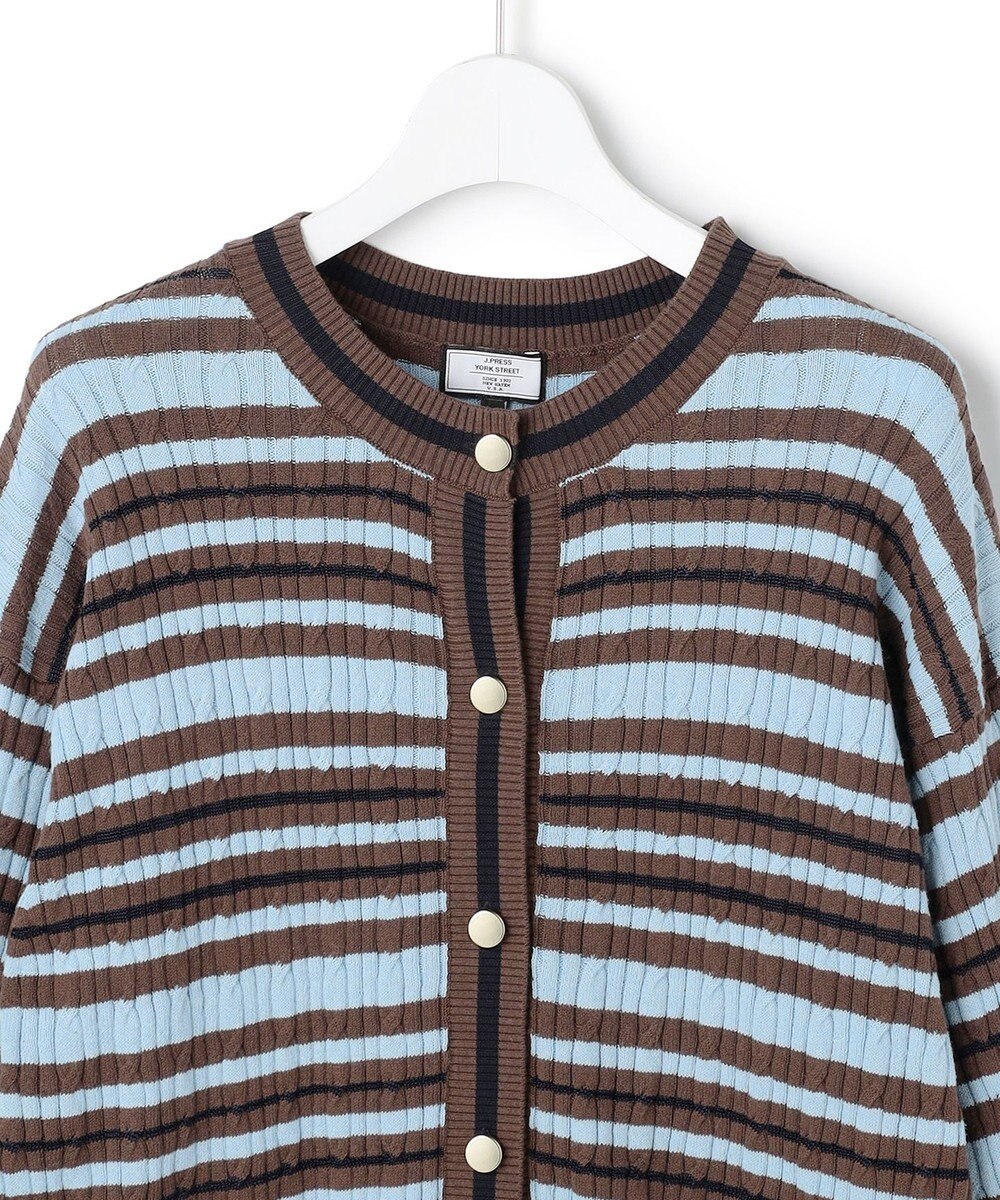 J.PRESS YORK STREET 【UNISEX】コットンボーダー ニットカーディガン 