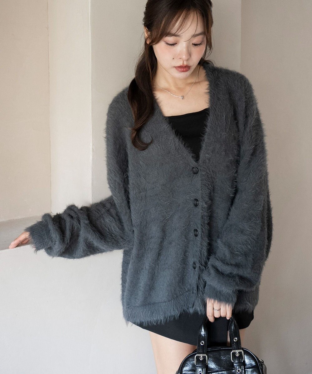 WEGO 【25年秋冬新作/WEB限定】別注USPOLOシャギーニットカーデ 