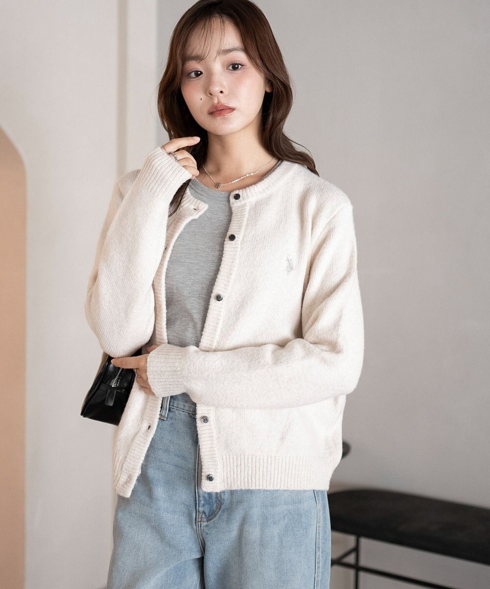 WEGO 【WEB限定/25年秋冬新作】別注USPOLO微起毛カーデ 