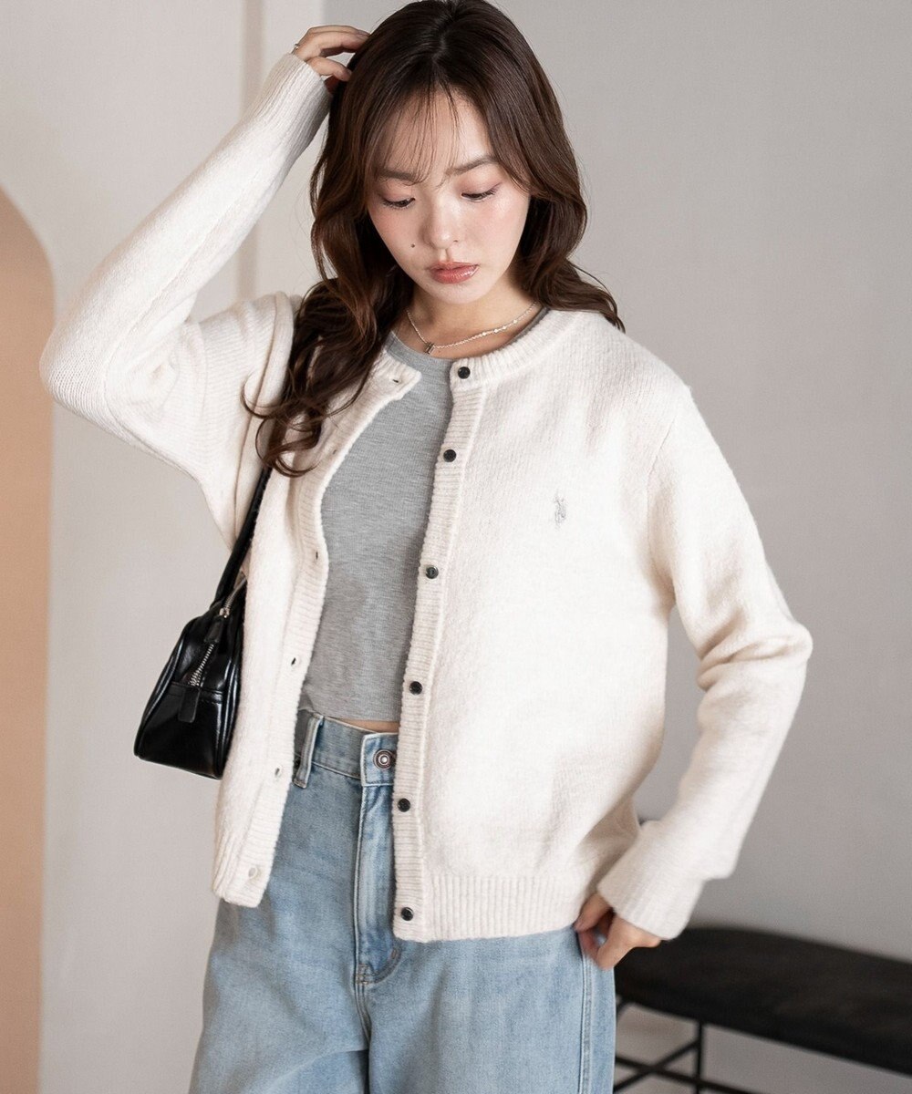 WEGO 【WEB限定/25年秋冬新作】別注USPOLO微起毛カーデ 