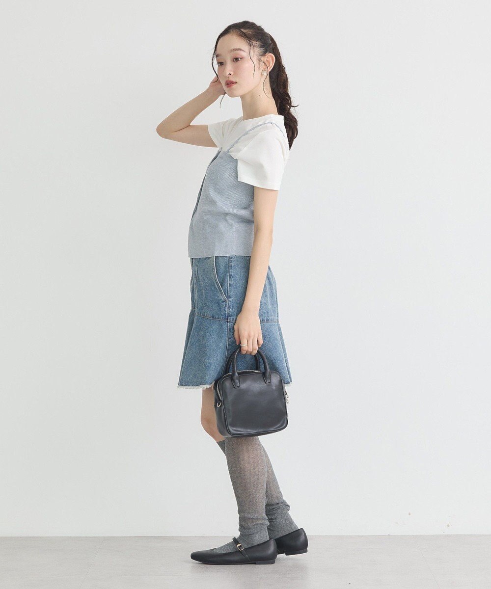 earth music&ecology ハイウエストフレアデニムスカート 