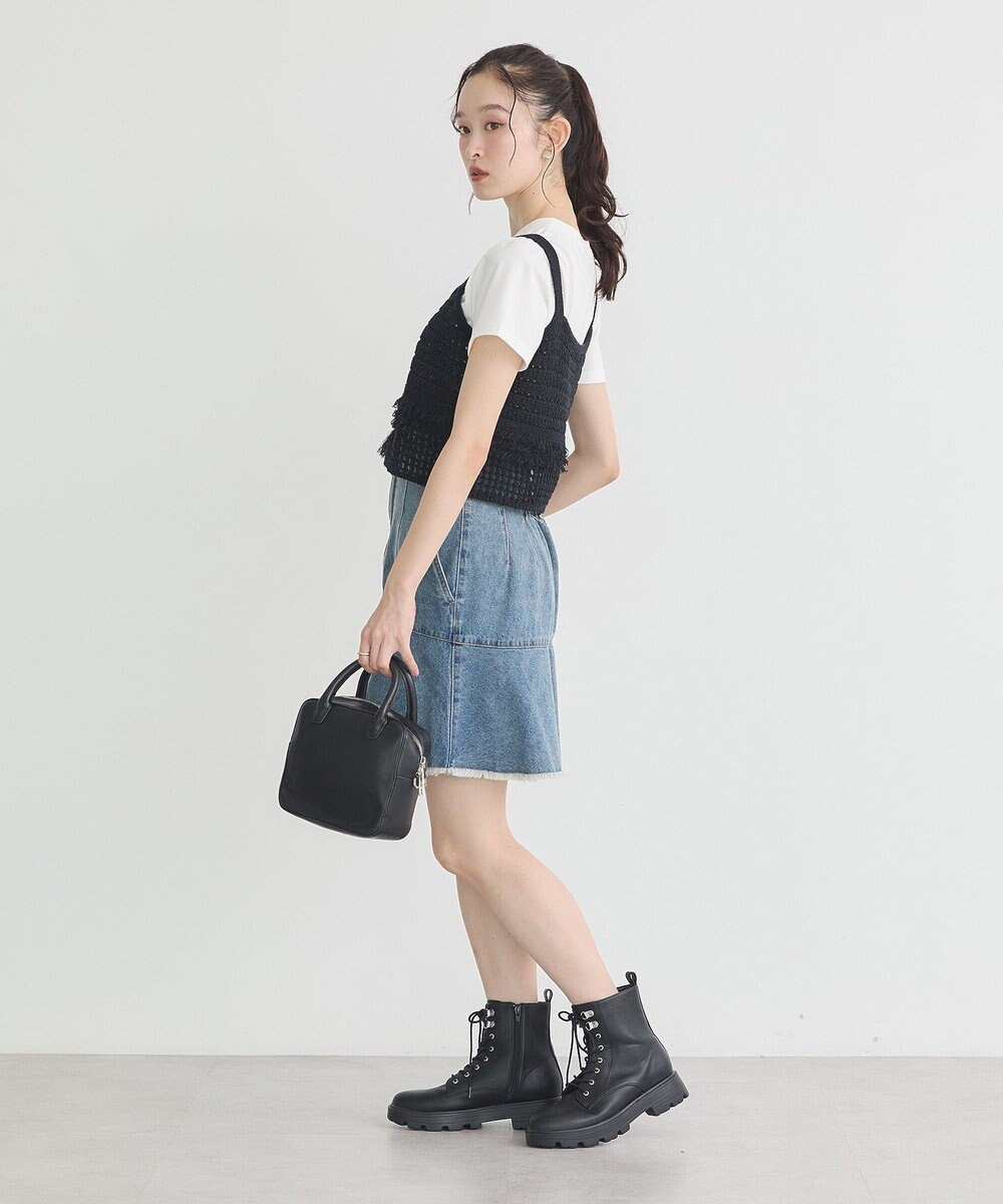 earth music&ecology ハイウエストフレアデニムスカート 