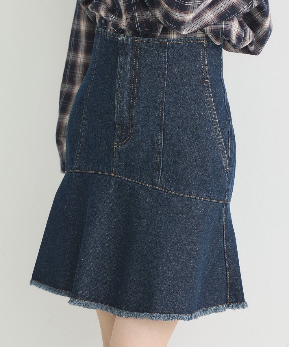 earth music&ecology ハイウエストフレアデニムスカート 