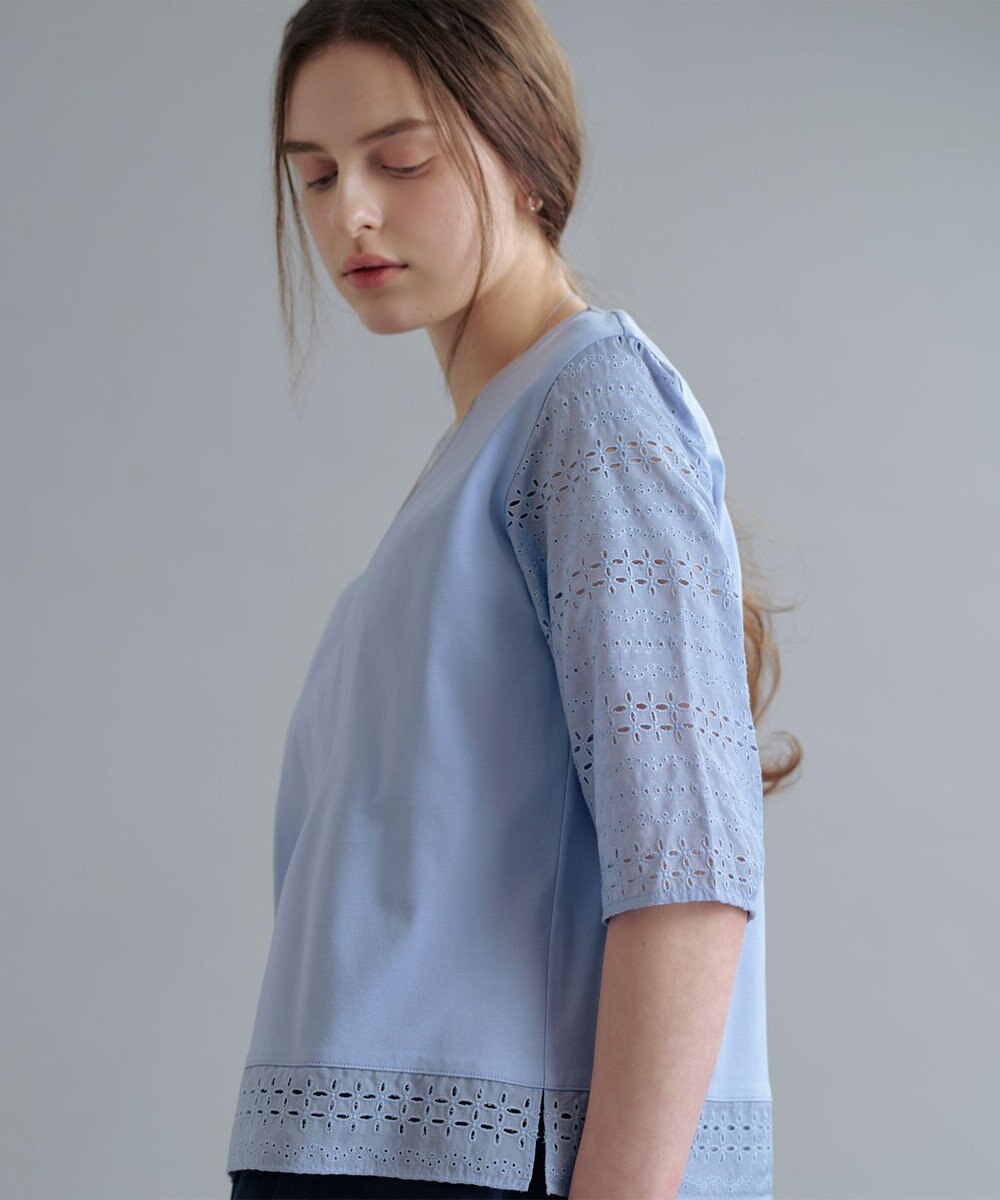 J.PRESS LADIES 【一枚で着映え】スムースジャージー 刺繍 カットソー 