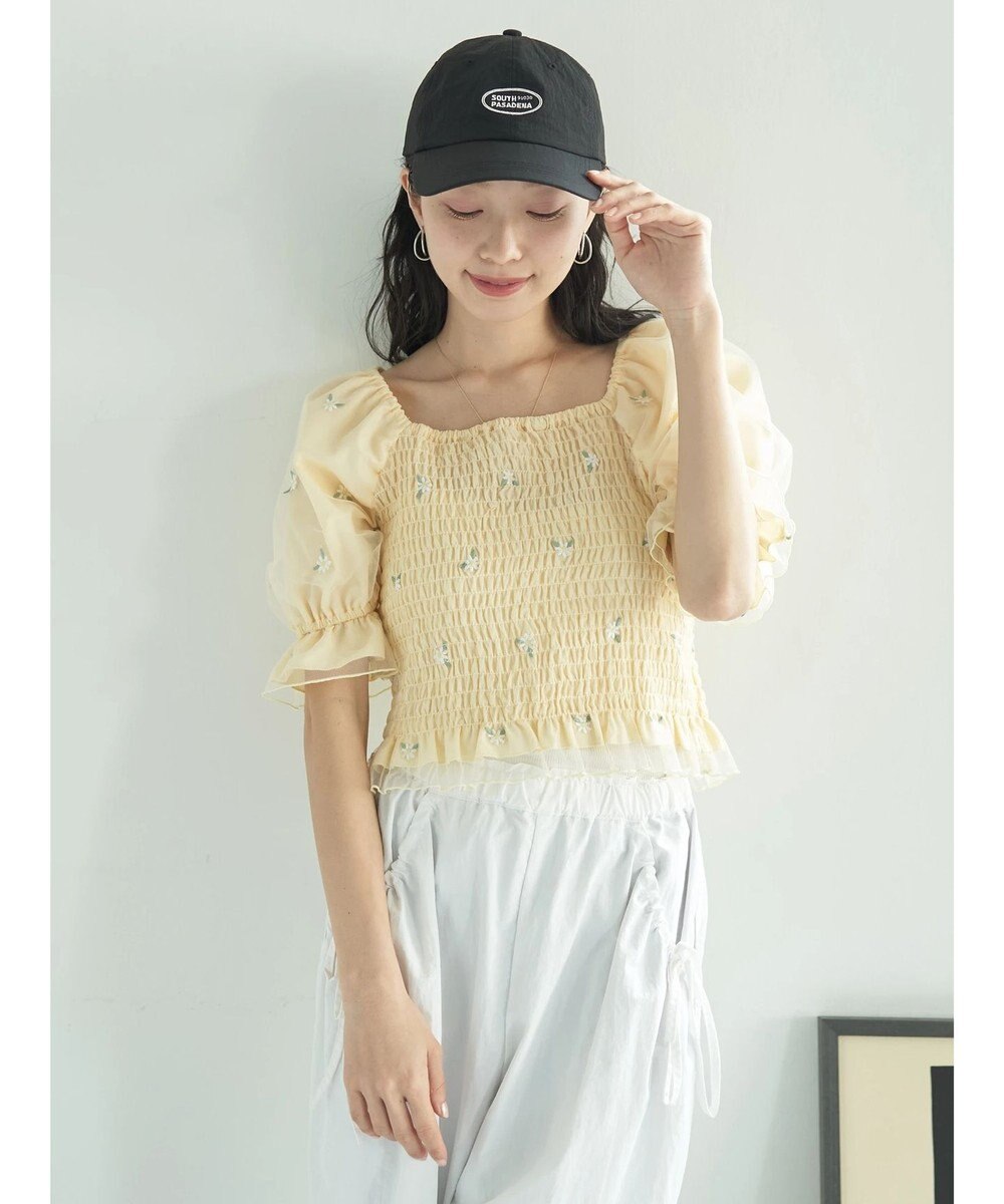 earth music&ecology フラワー刺繍ブラウス 