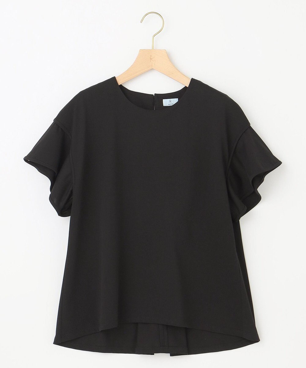 組曲 GIZAプレーティング天竺フリルスリーブ Tシャツ 