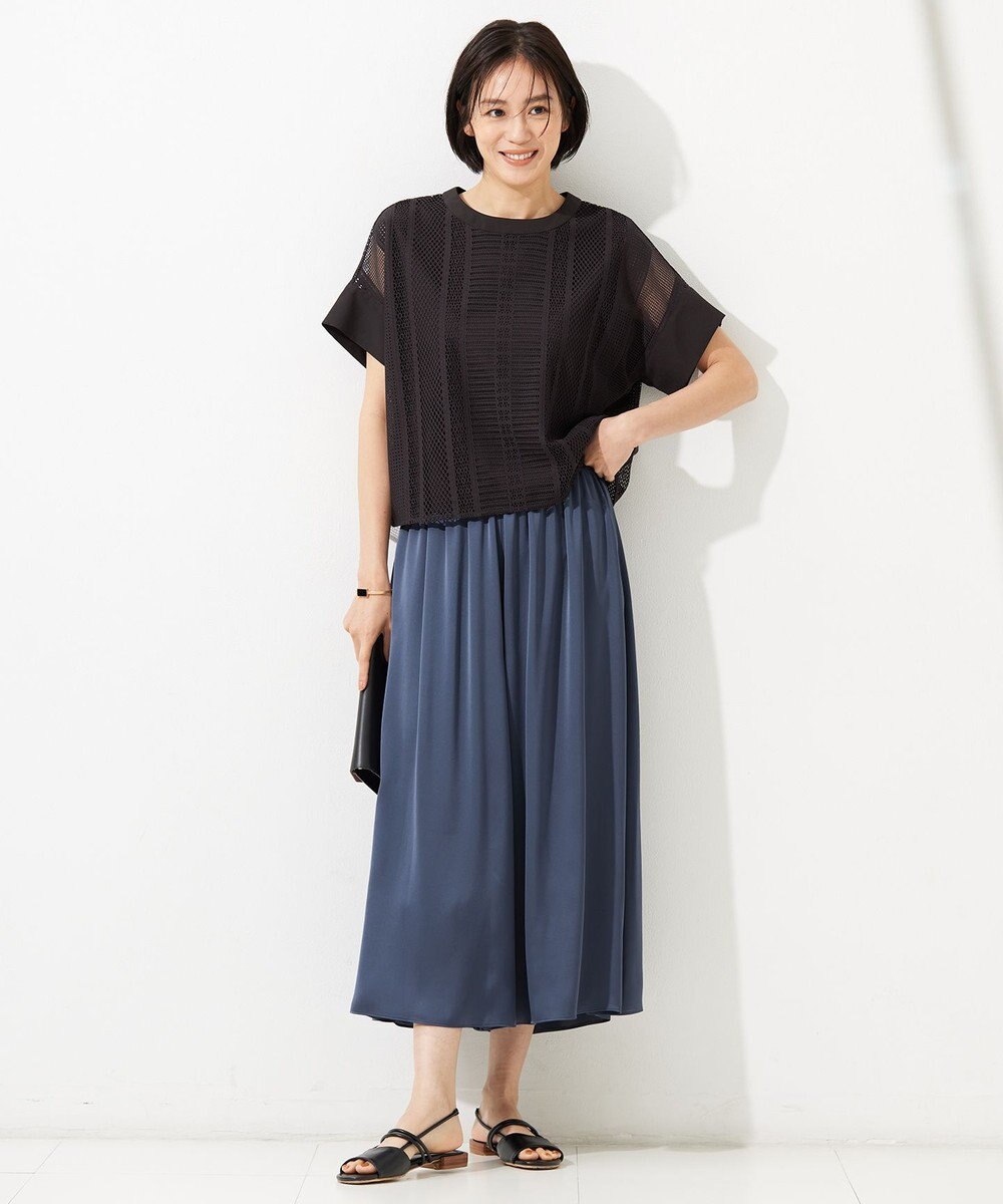 自由区 L 【洗える】レースエッジ Tシャツ&タンクトップセット トップス 