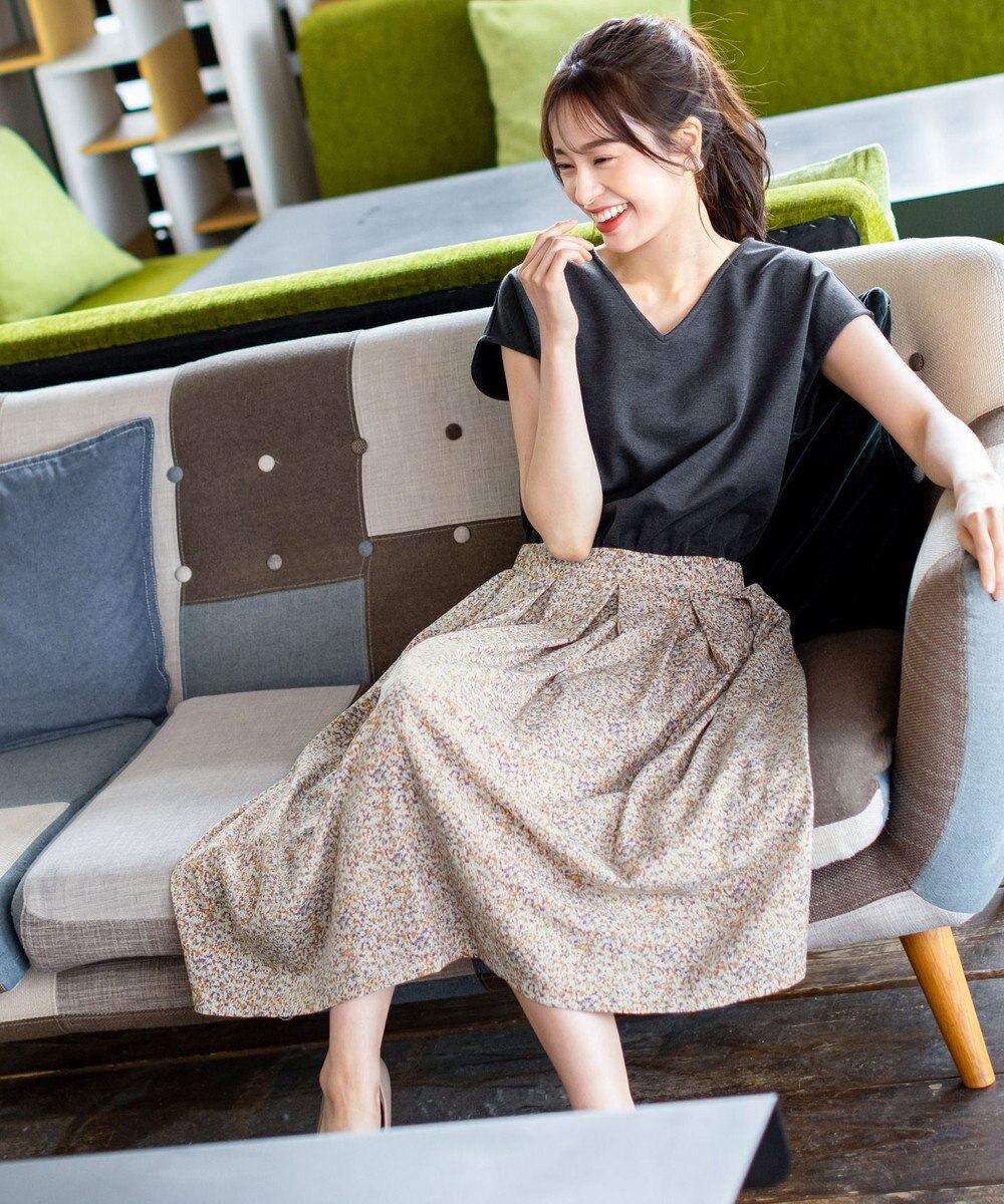 Tiaclasse 【洗える】異素材を組み合わせたカットソードッキングワンピース 