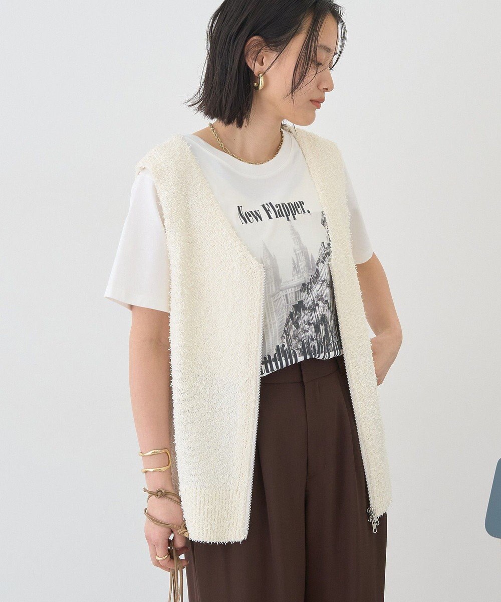 AMERICAN HOLIC ダブルZIPシャギーニットベスト 