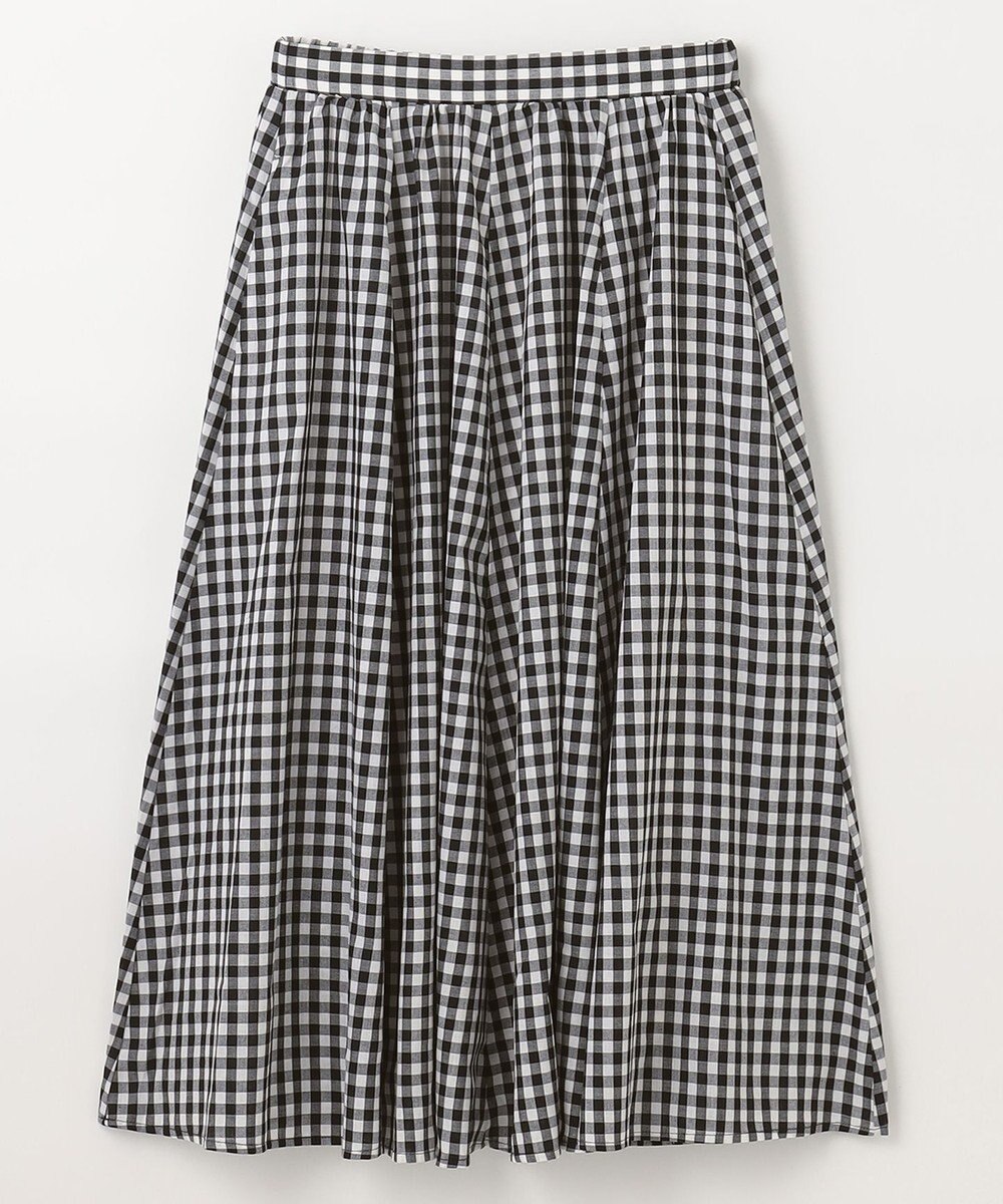 ANY L 【ウエストゴム/ポケット付】シャンブレーライク フレアスカート 