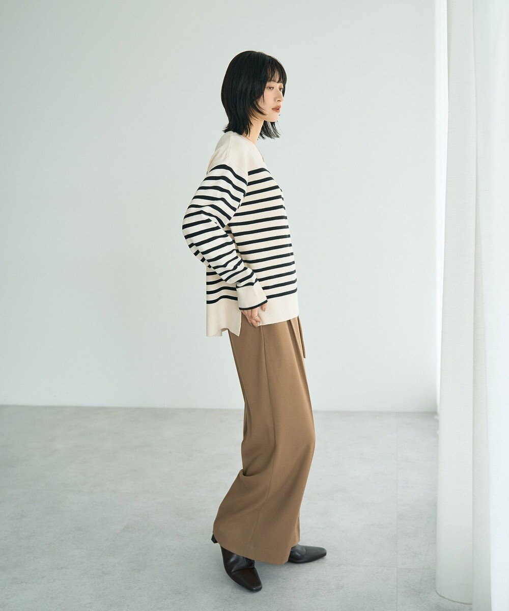 YECCA VECCA 釦デザイン配色ニット 