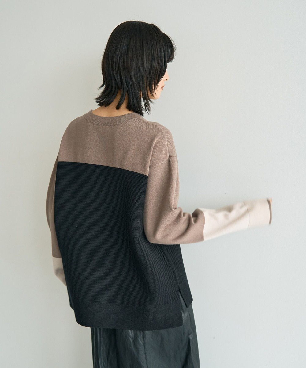 YECCA VECCA 釦デザイン配色ニット 