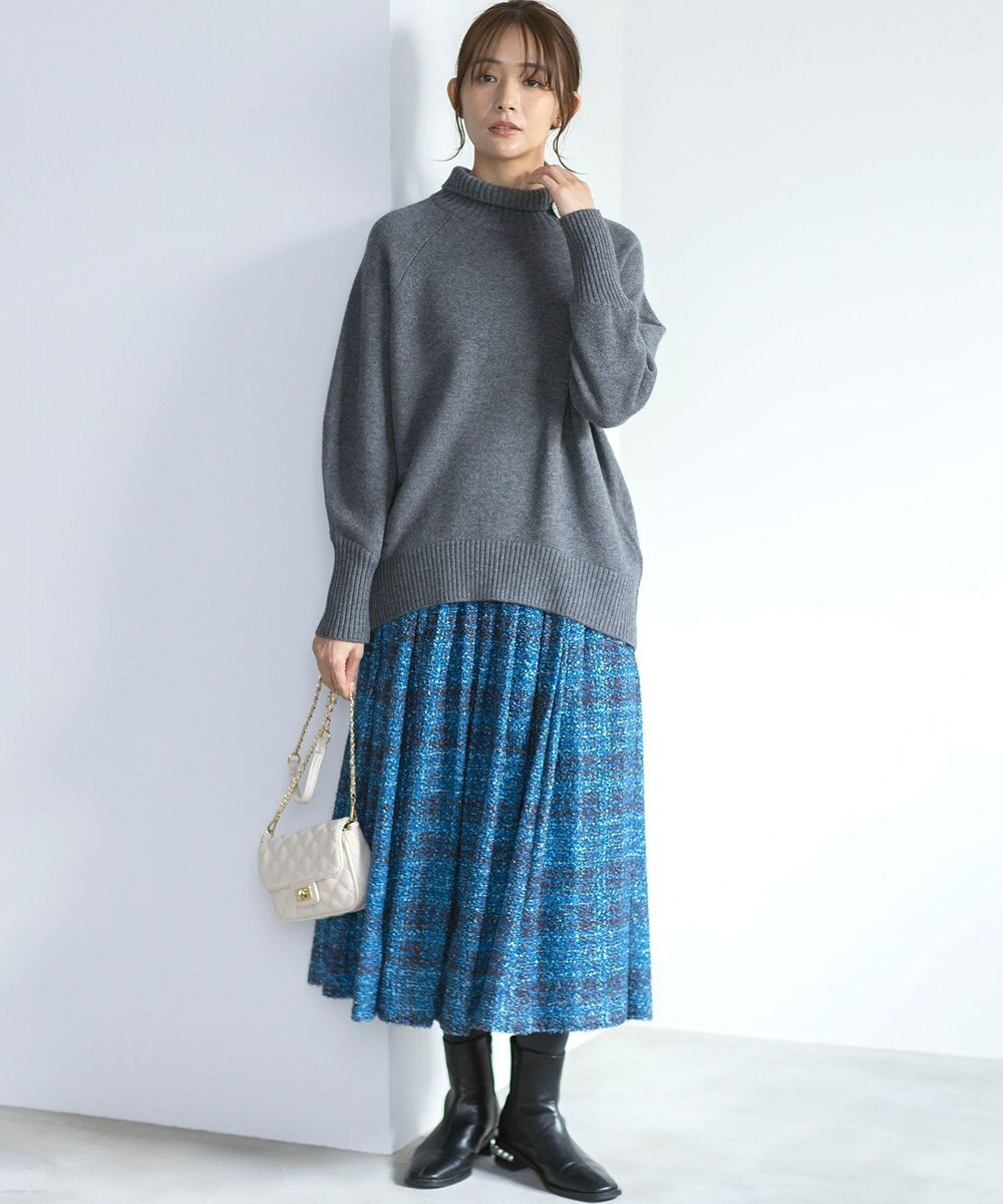 組曲 ギミックチェックツイードスカート 