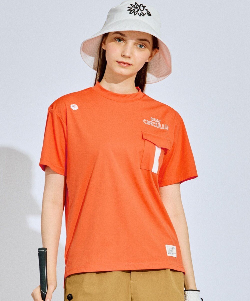 PW CIRCULUS 【吸水速乾 / UV遮蔽率96.3% UVカット / ストレッチ】【WOMEN】ポケットモックT ゴルフウェア レディース 