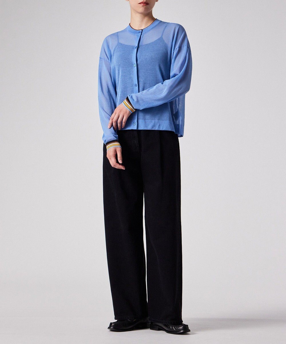 Paul Smith リブストライプ シアーカーディガン 