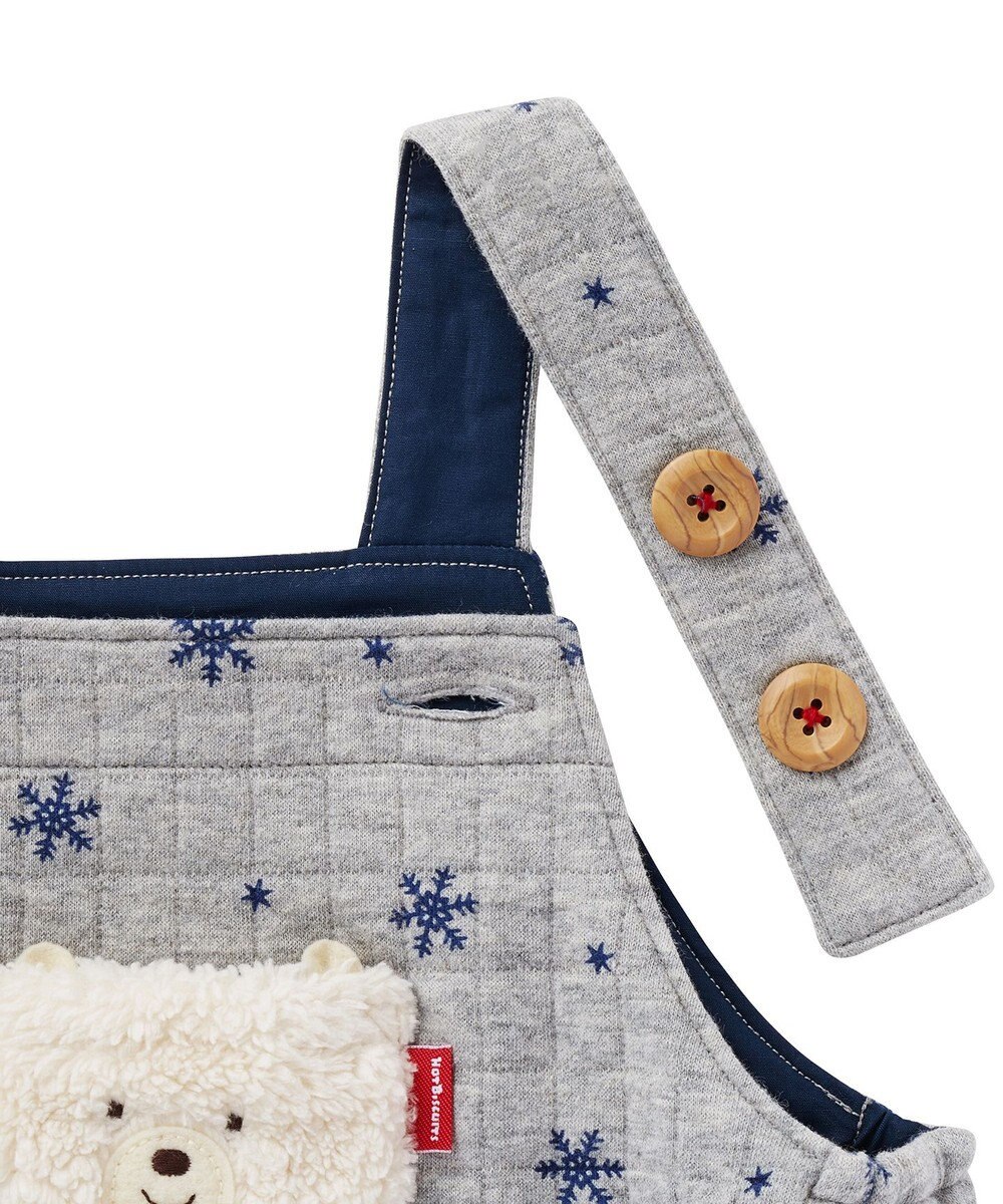 MIKI HOUSE HOT BISCUITS キルト素材 オーバーオール＆Tシャツギフトセット【BOX付き】 