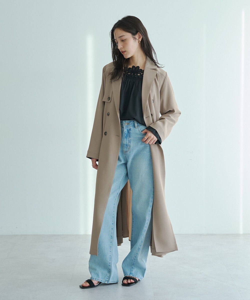 YECCA VECCA 【UVカット/花粉ガード】素材MIXトレンチコート 