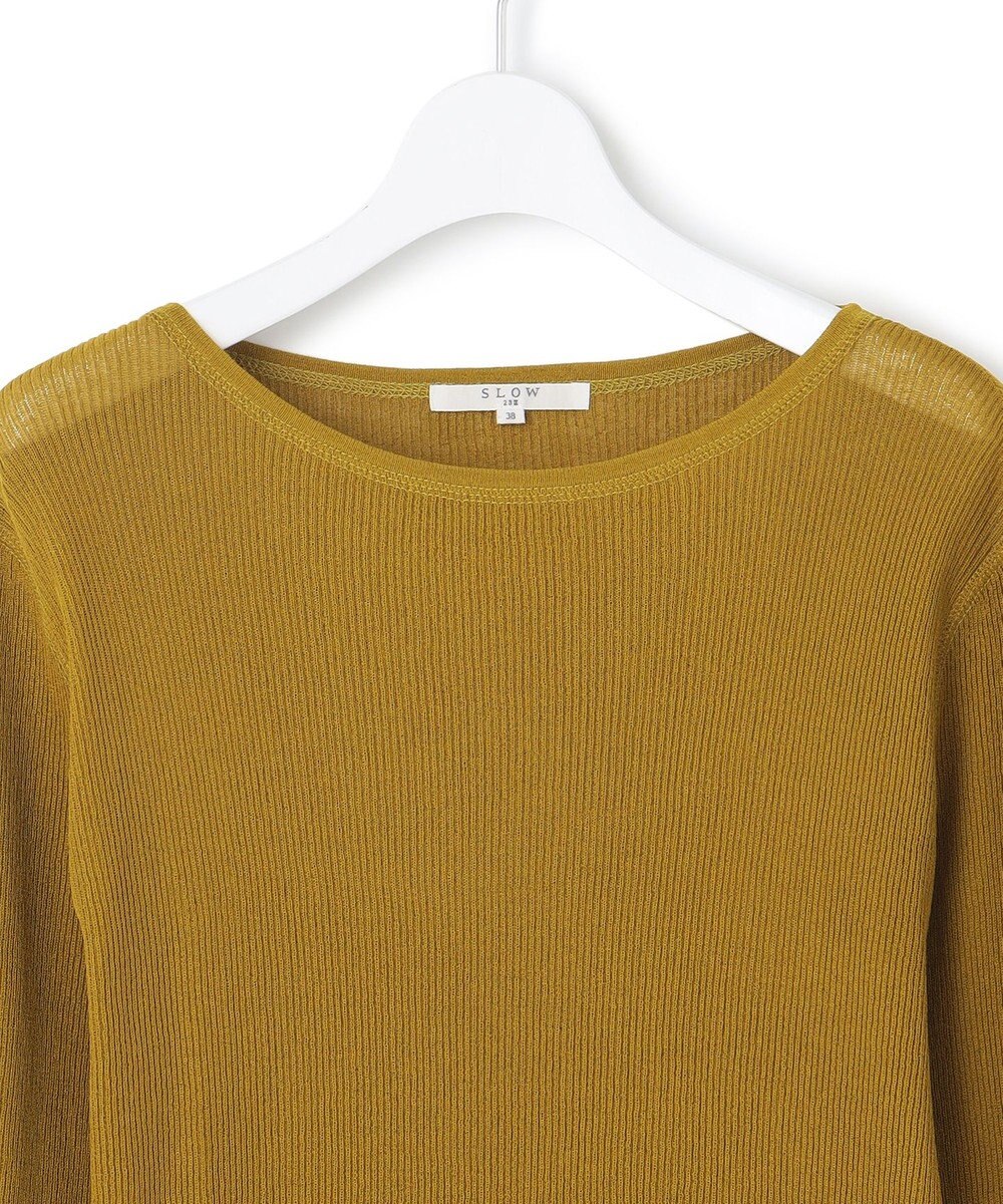 23区 S 【SLOW/一部店舗限定】シアーリブ ボートネックニット 