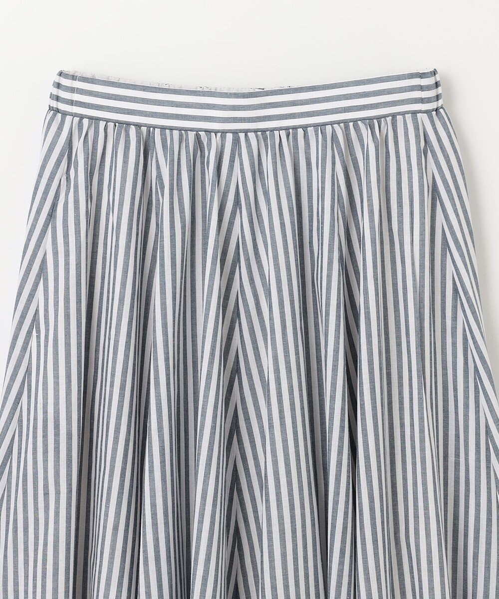 ANY 【ウエストゴム/ポケット付】シャンブレーライク フレアスカート 