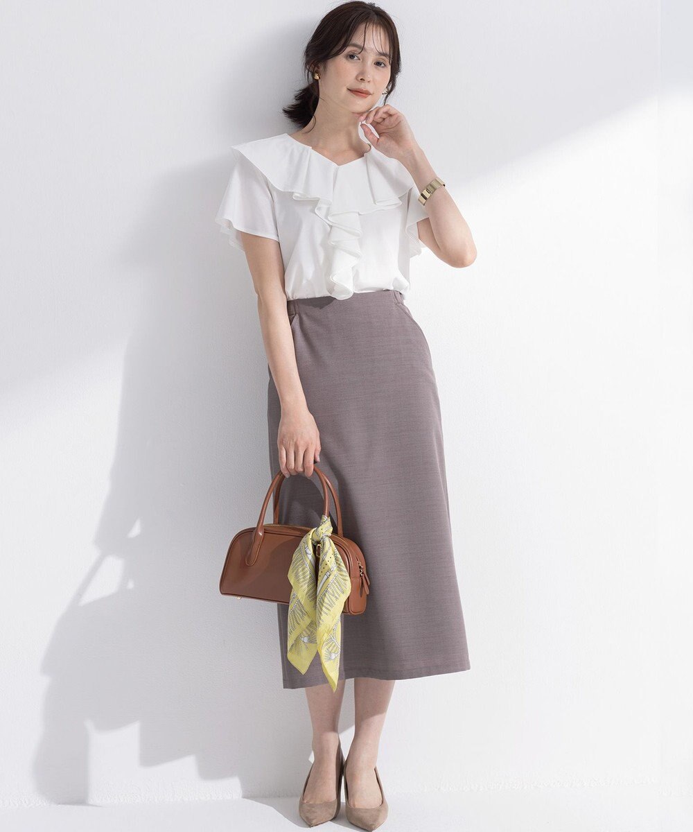 組曲 L ブラウスライクラッフル カットソー 