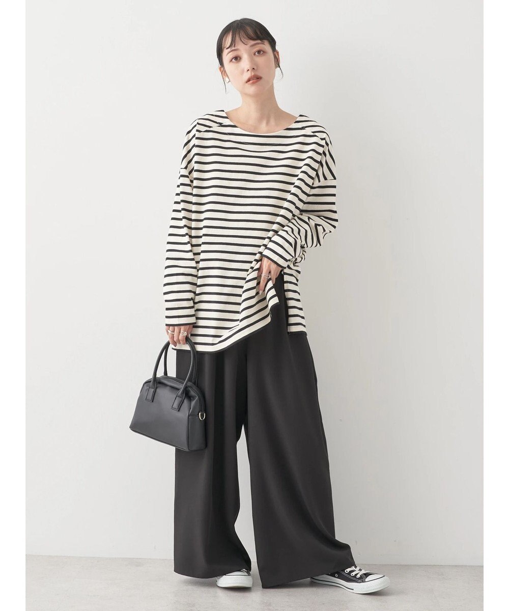 earth music&ecology バック釦ボーダーチュニック 