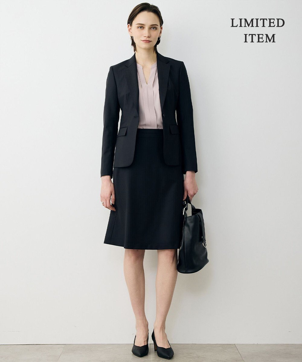 ICB L 【先行予約・WEB限定】BackSatinAmunzen 5分袖キーネックブラウス 