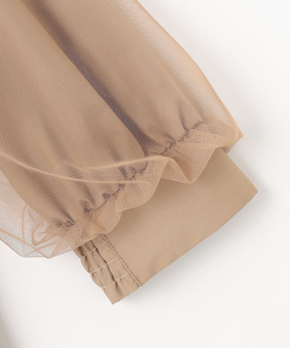 Feroux 袖チュールリボンスキッパー ブラウス 