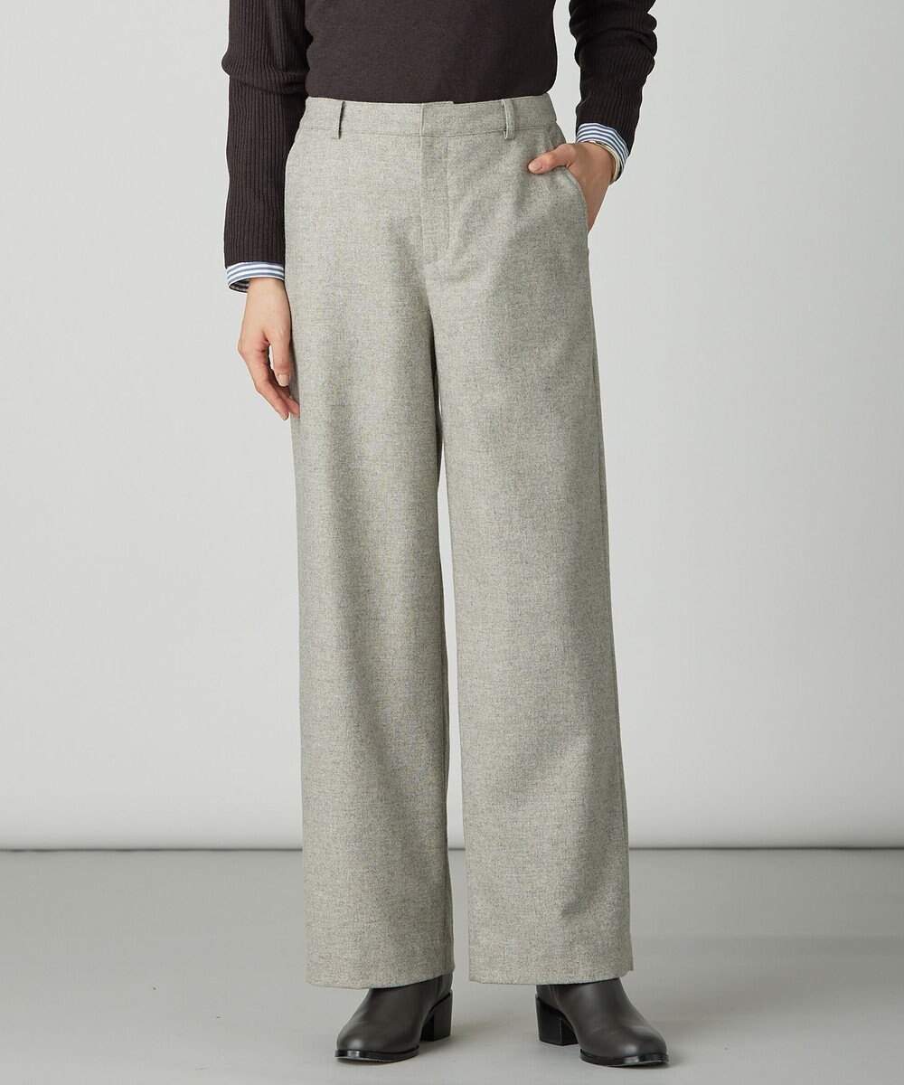 J.PRESS LADIES S ラメツイード セミワイド パンツ 