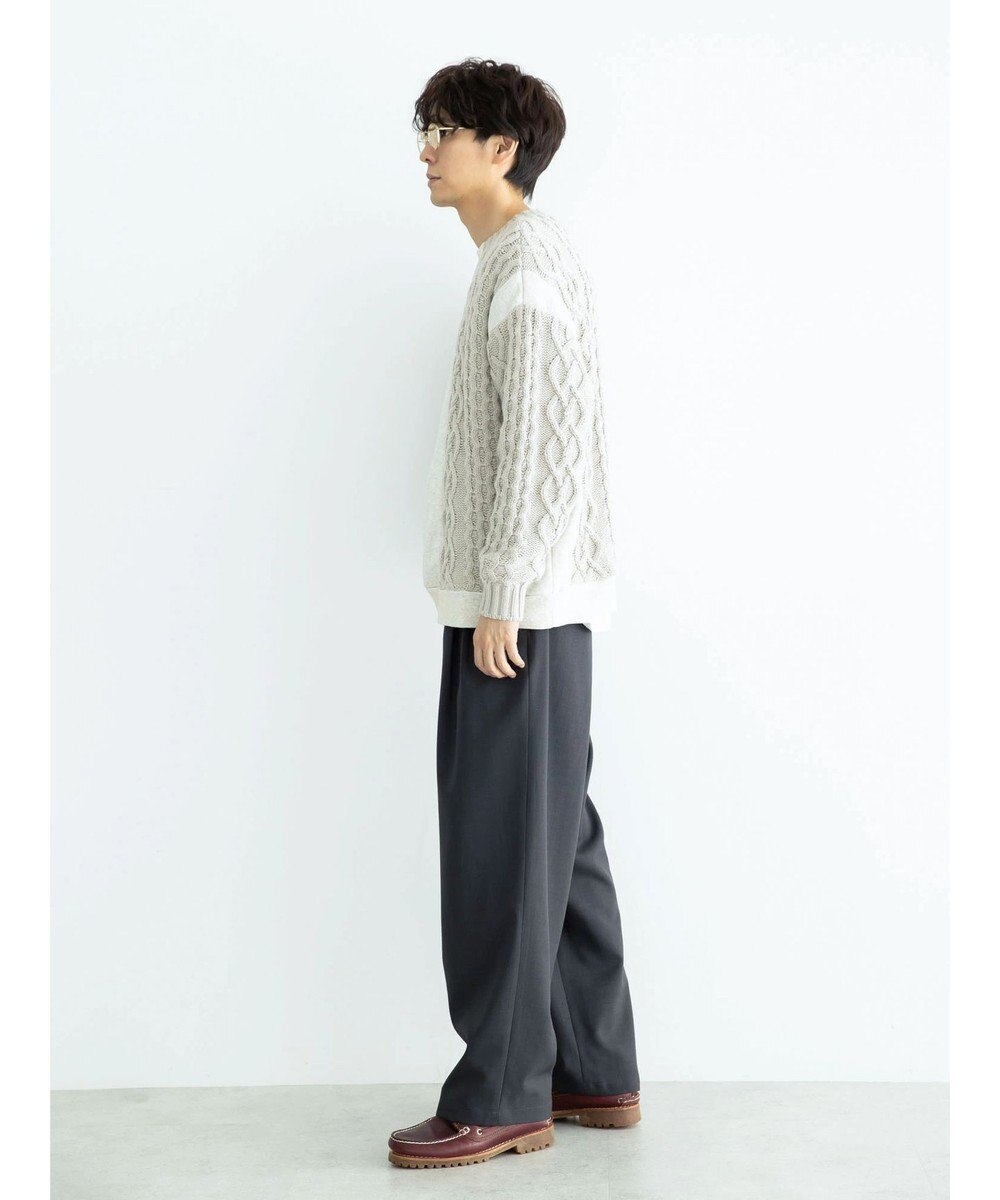 CRAFT STANDARD BOUTIQUE ケーブルニット切り替え裏起毛スウェット 