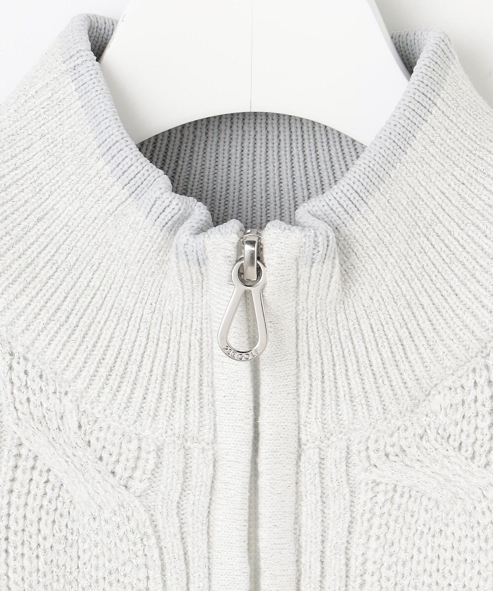 23区GOLF 【WOMEN】ラメケーブルジップアップカーディガン　防風裏地付き 