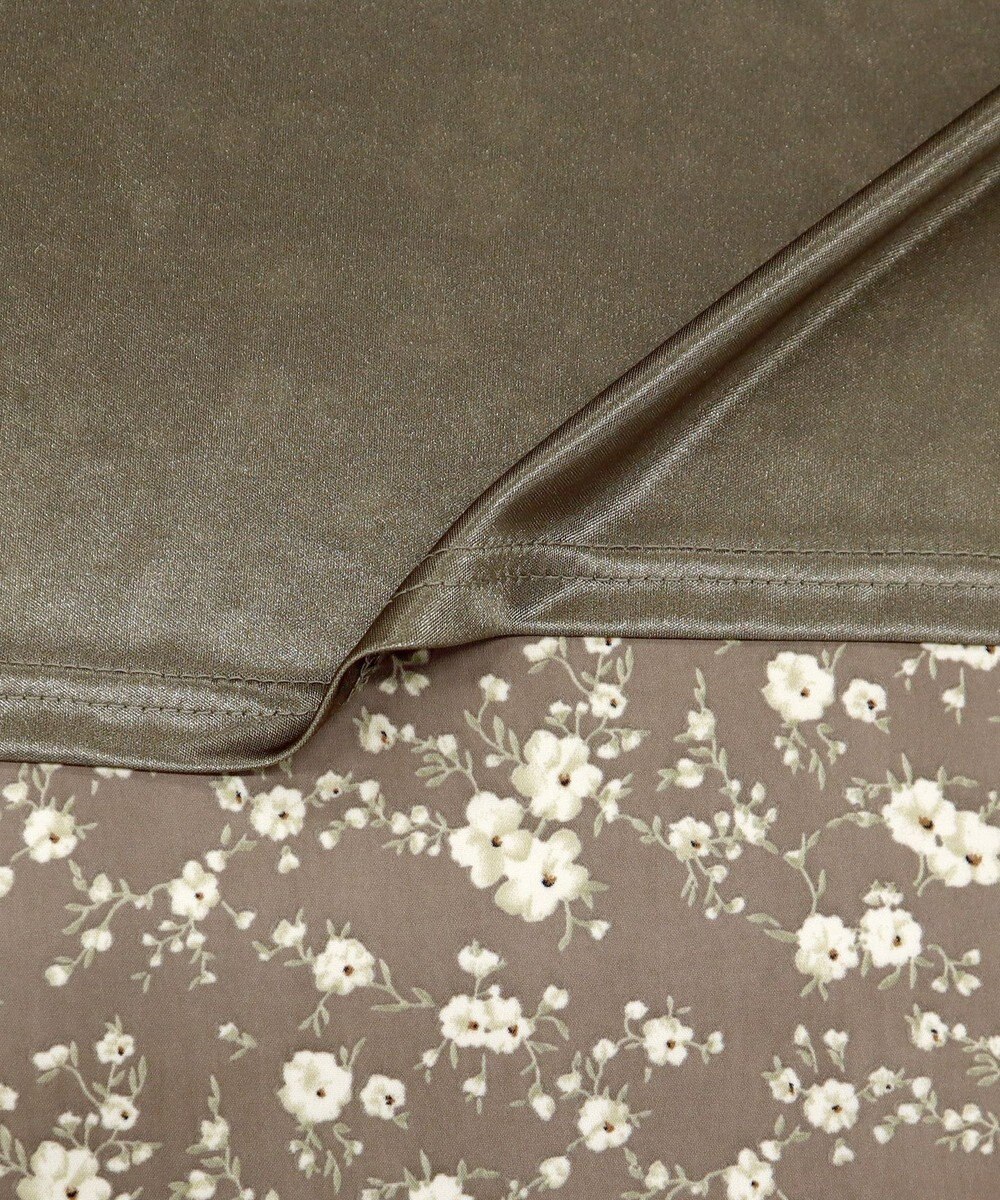 Tiaclasse L 【洗える】ギャザースリーブ花柄ワンピース 