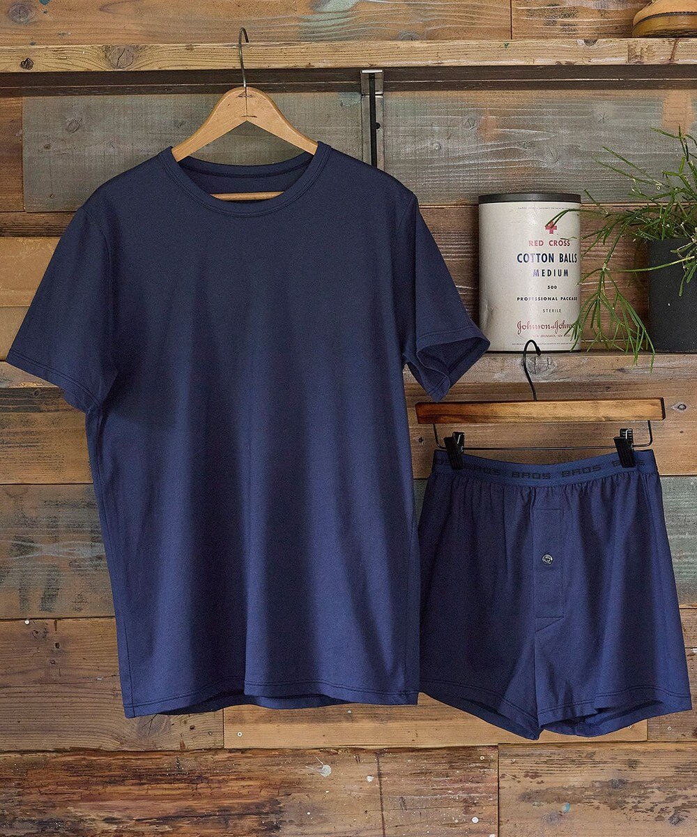 WACOAL MEN インナー　3分袖　綿100％　吸汗速乾　抗菌防臭　クルーネック　アウターとしても着用可能　/ブロス　GL5300 