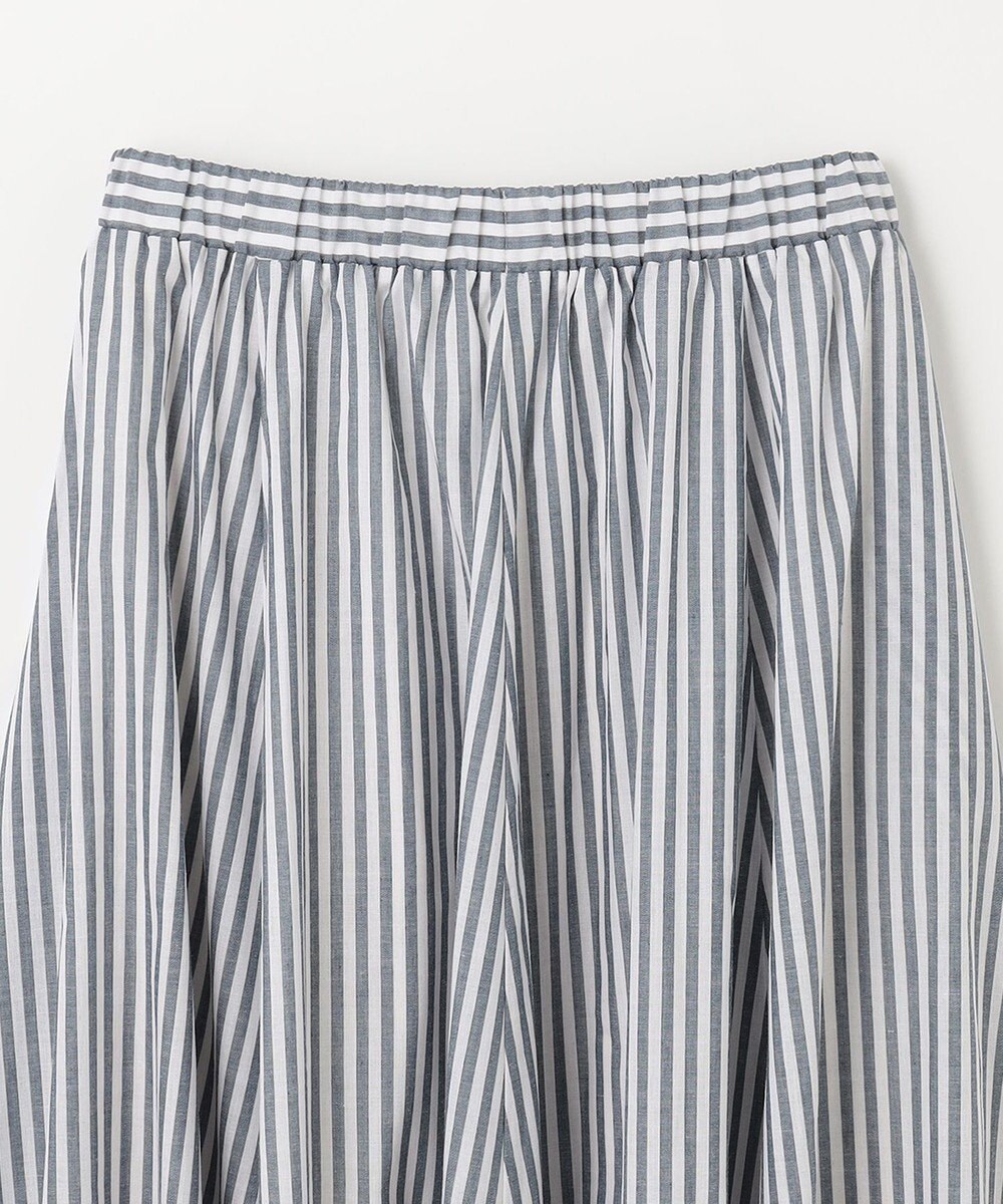 ANY 【ウエストゴム/ポケット付】シャンブレーライク フレアスカート 