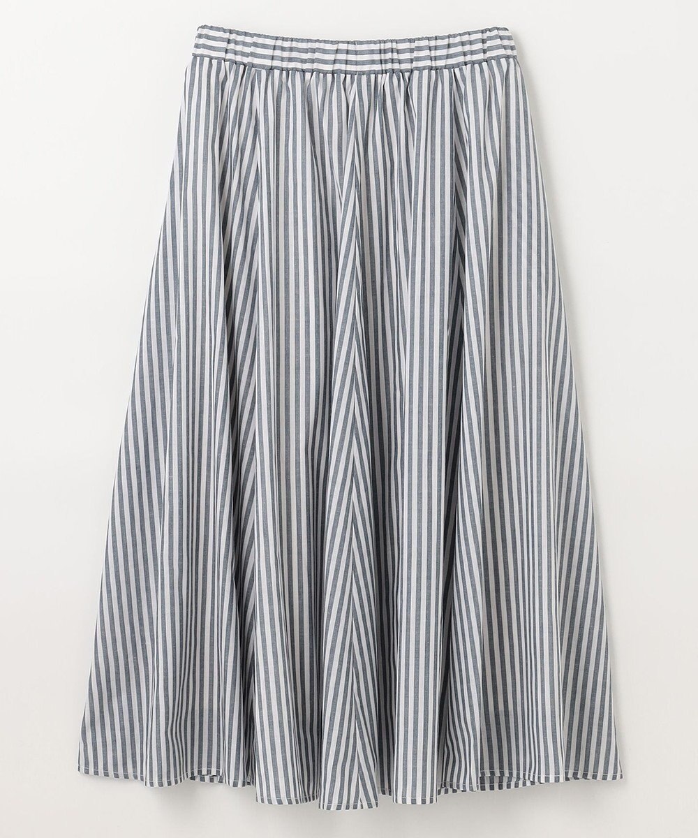 ANY L 【ウエストゴム/ポケット付】シャンブレーライク フレアスカート 