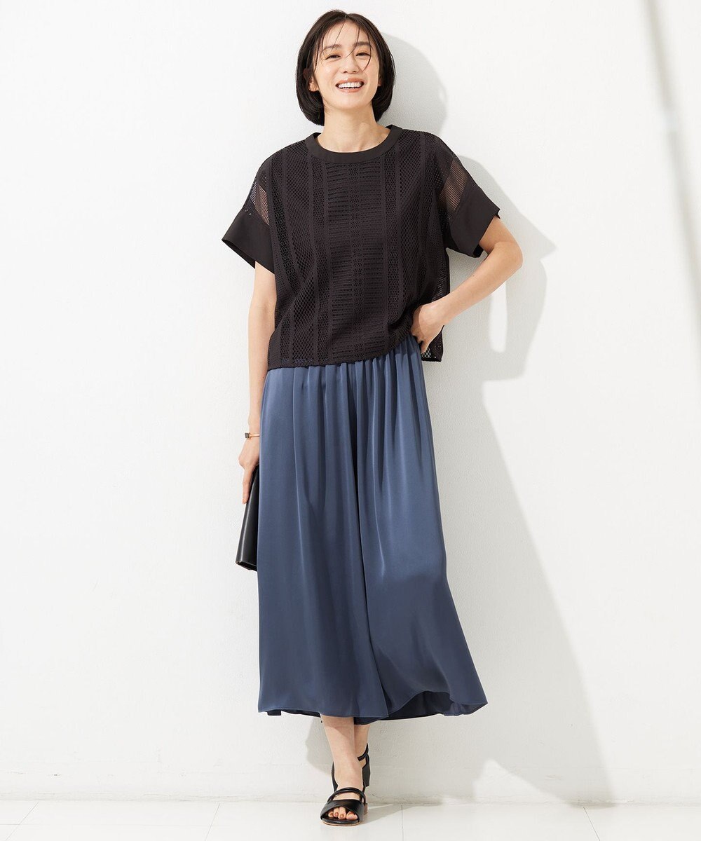 自由区 L 【洗える】レースエッジ Tシャツ&タンクトップセット トップス 