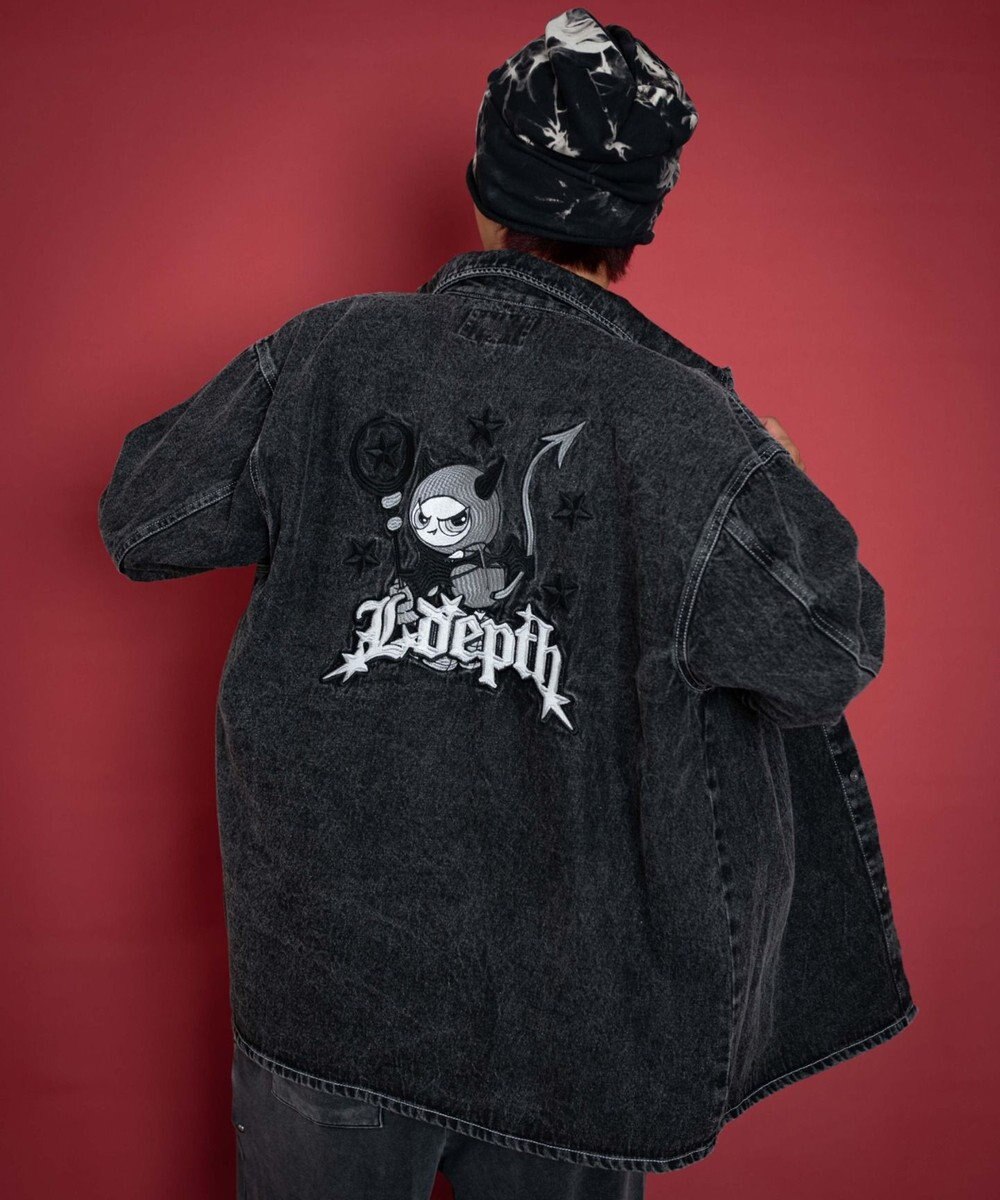 WEGO 【ユニセックス着用ITEM/MLサイズ展開】グラフィックデニムシャツ（LS） 