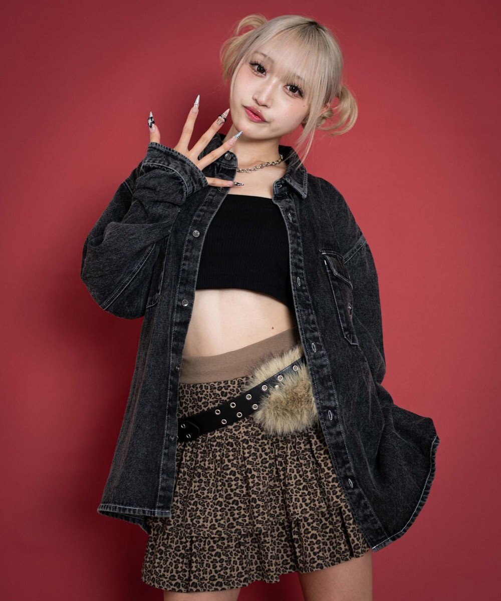 WEGO 【ユニセックス着用ITEM/MLサイズ展開】グラフィックデニムシャツ（LS） 