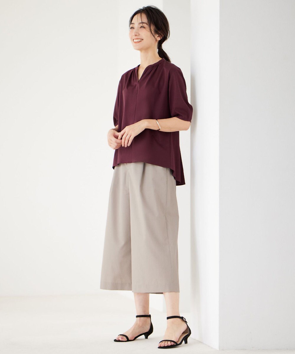 J.PRESS LADIES 【接触冷感】プレーティングジャージー ペプラム カットソー 