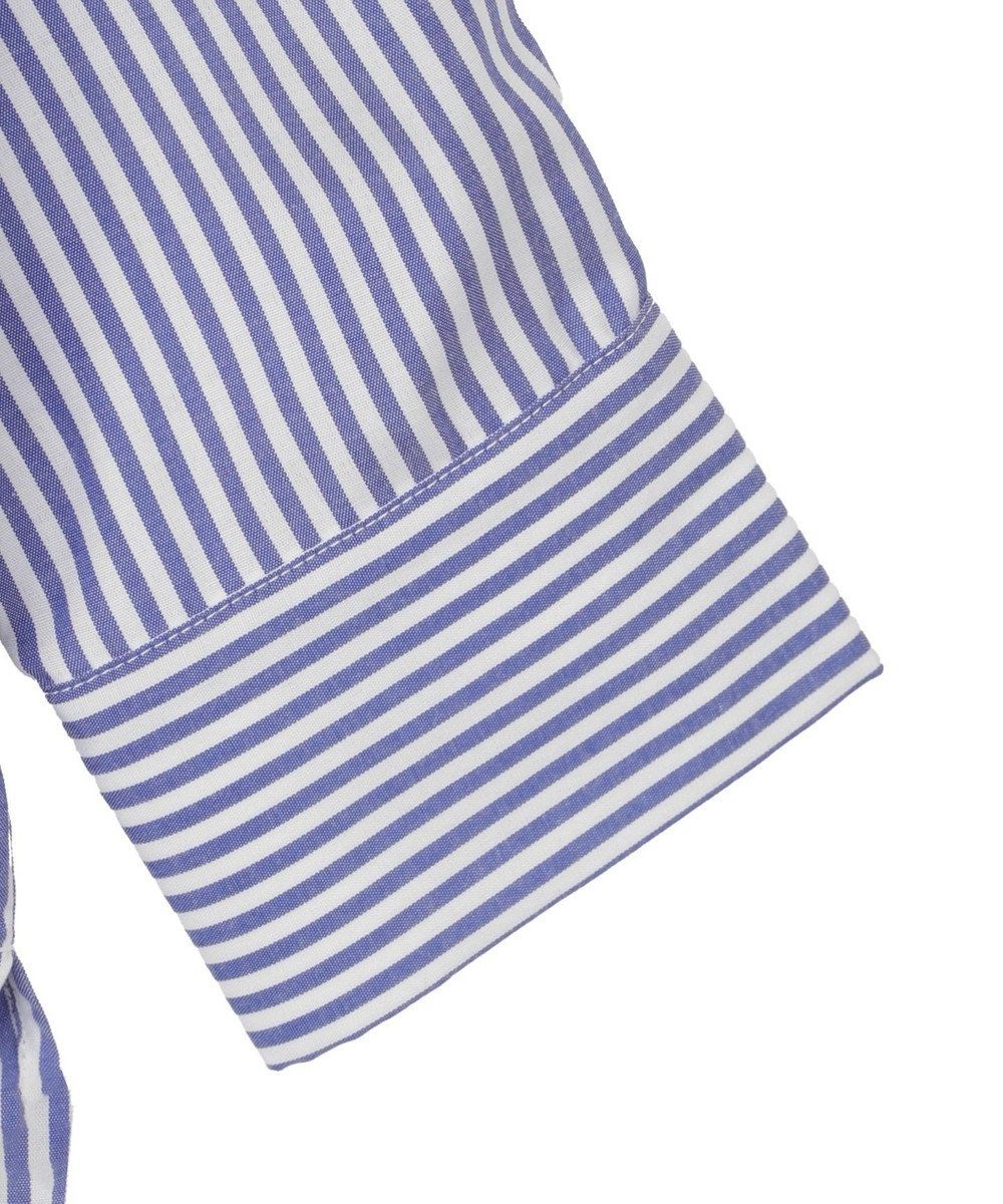 WEGO 【冷房対策】刺繍ストライプBIGシャツ 