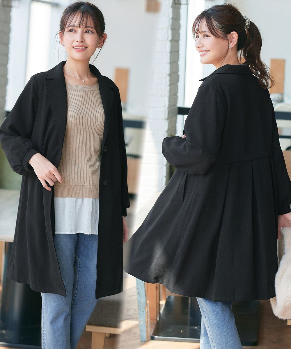 Tiaclasse 【洗える】バックプリーツパフスリーブコート 