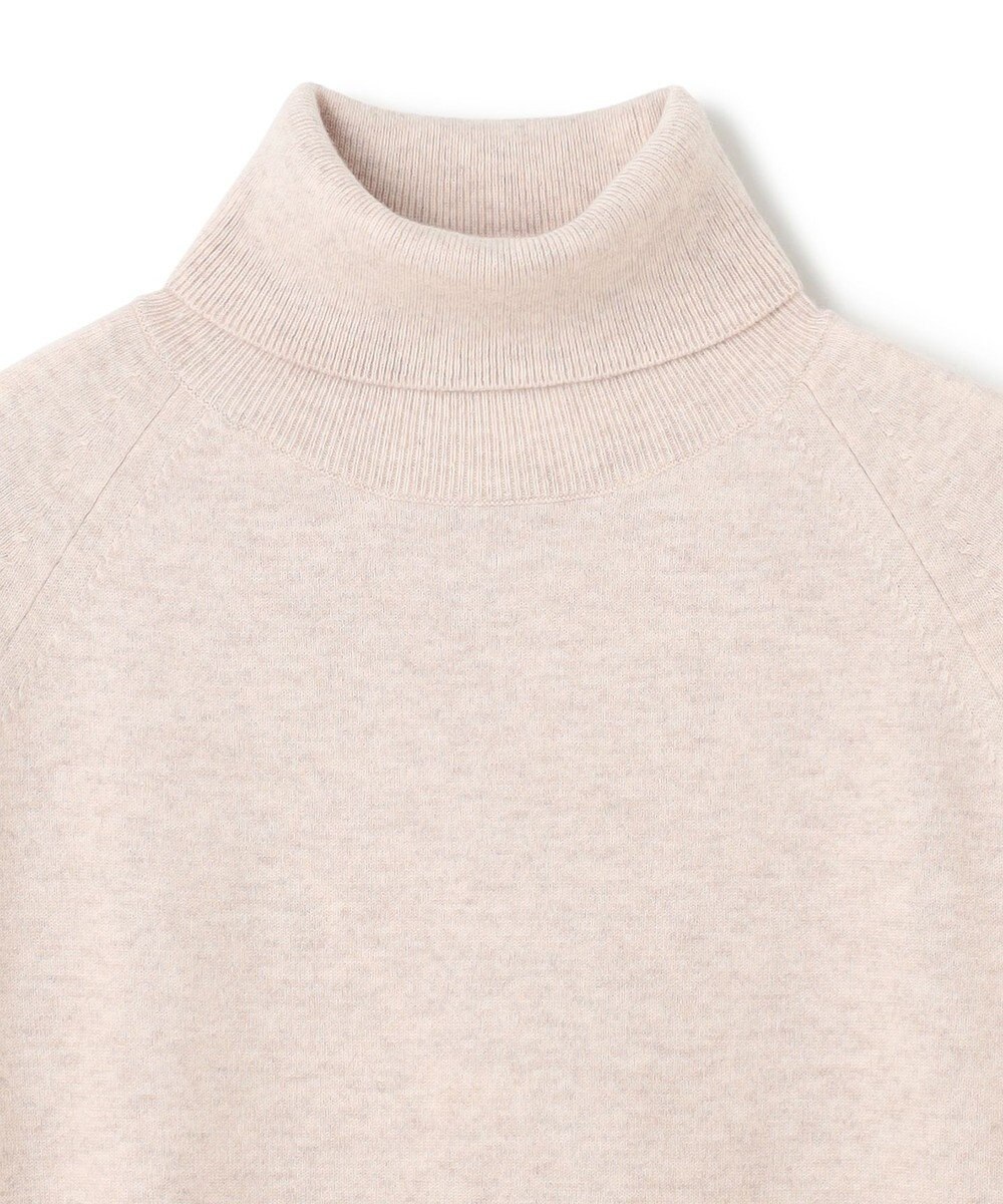 BEIGE， 【WEB限定・洗える】DEMING / バイカラーウールタートルネックニット 