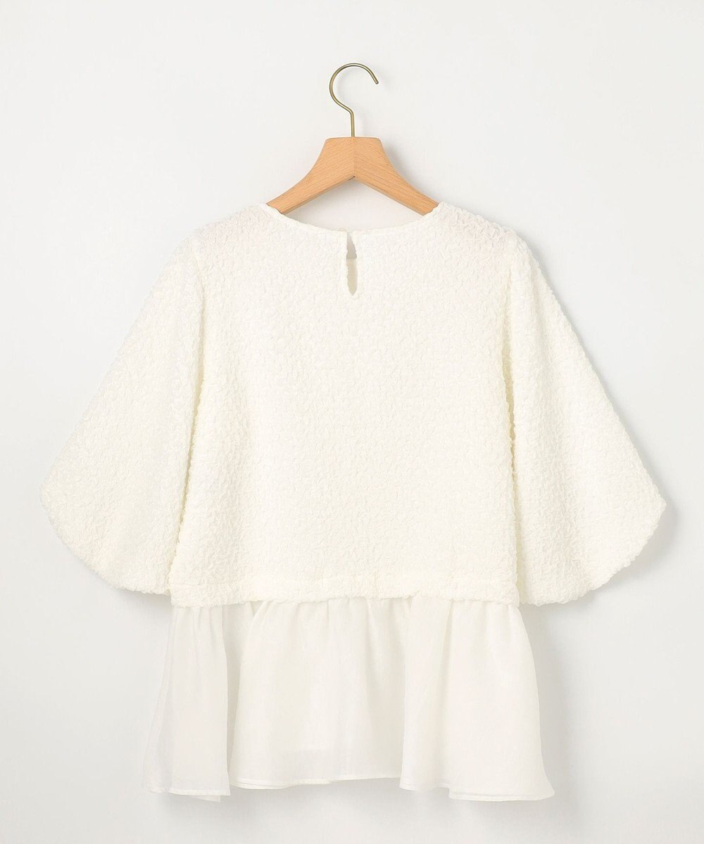 組曲 L シャーリングシフォン シアーペプラム ブラウス 