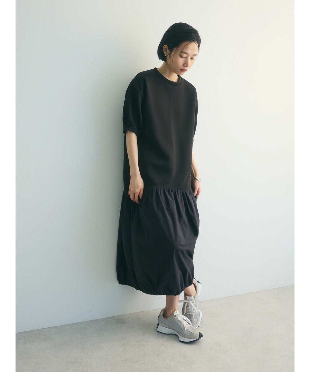 Green Parks ａ．異素材切り替えバルーンワンピース 