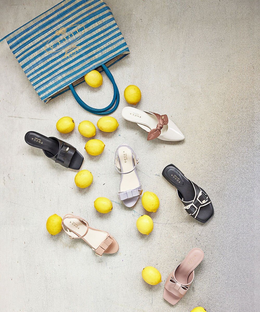 TOCCA BICOLOR RIBBON FLAT SANDALS サンダル 
