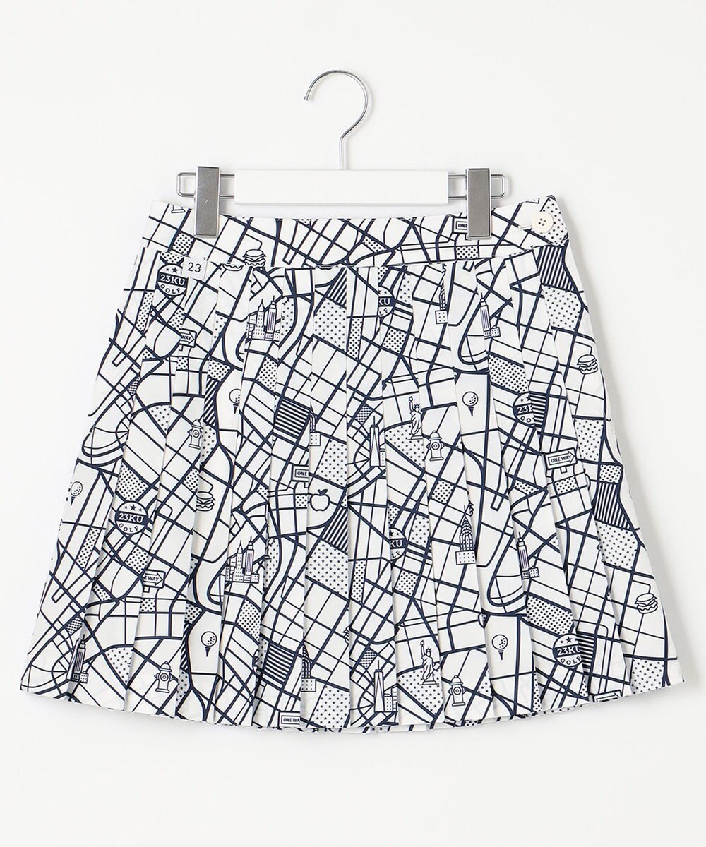 23区GOLF 【WOMEN】ニューヨークマップ柄 プリーツスカート 